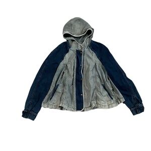 Sold Free People denim Chambray hooded Jacket